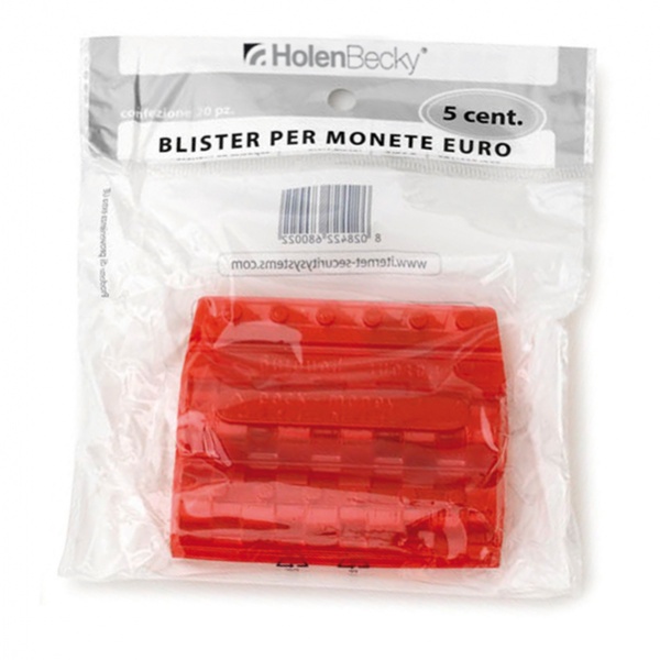 BLISTER 20 PORTAMONETE IN PVC 5CENT ROSSO - Z13907
