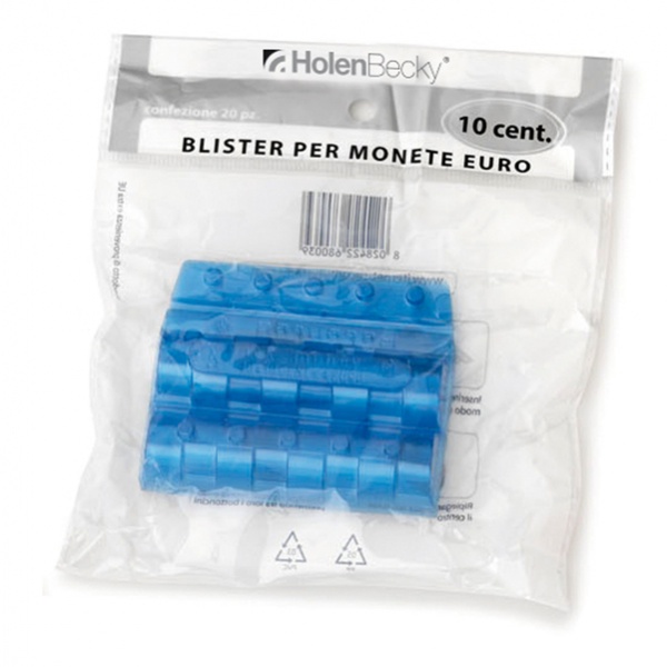 BLISTER 20 PORTAMONETE IN PVC 10CENT BLU - Z13908