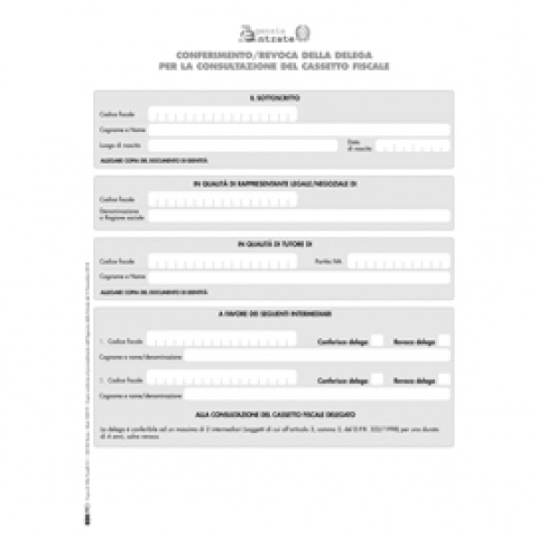 Modulo per conferimento/revoca deleghe cass.fisc. 29,7x21cm E0019 Edipro - Z13980