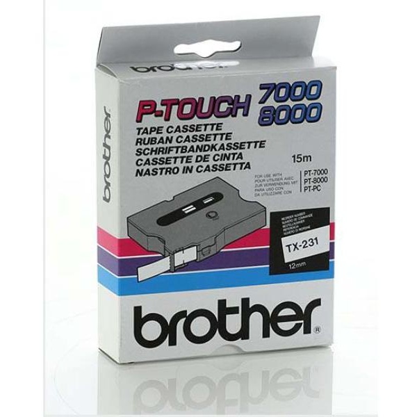 Nastro Brother TX231 nero-bianco - Z14074