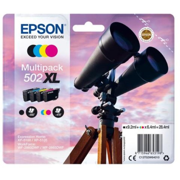 Cartuccia Epson 502XL (C13T02W64010) nero-ciano-magenta-giallo - Z14180