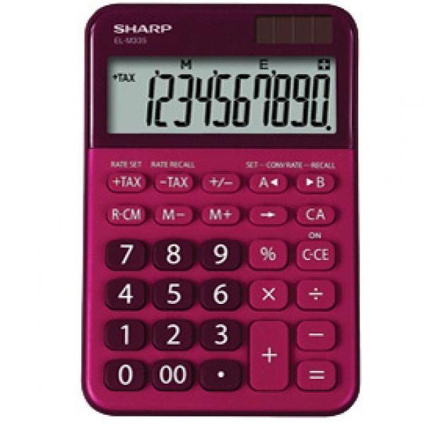 Calcolatrice da tavolo, EL M335 10 cifre, colore rosso - Z14632