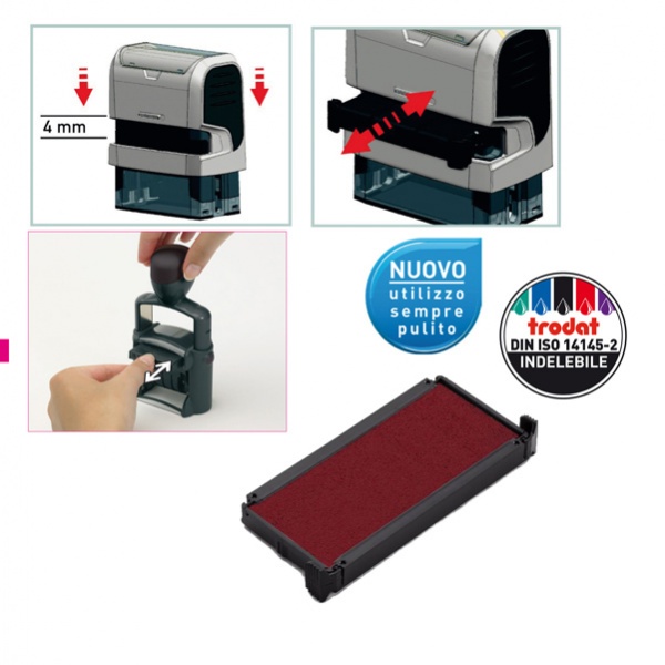 BLISTER DA 3 TAMPONI 6/4915 ROSSO TRODAT - Z15440