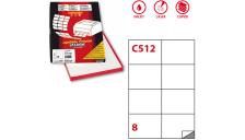Etichette adesive Markin - 105x74 mm - Nr. etichette / foglio 8 - X210C512 (conf.100)