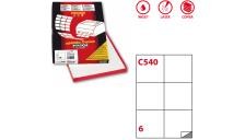 Etichette adesive Markin - 105x99 mm - Nr. etichette / foglio 6 - X210C540 (conf.100)