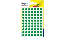 Etichette rotonde in bustina Avery - verde - diam. 8 mm - 70 - PSA08V (conf.6)