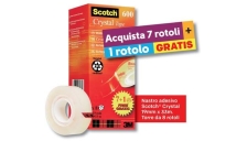 Value Pack nastro adesivo Crystal Scotch&reg; 600 - 19 mm x 33 m - VP 8RT  CRYSTAL 600 (conf.7+1)