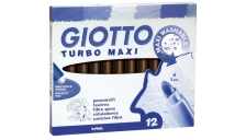 Pennarelli Turbo Giotto - Turbo Maxi punta larga - 1-3 mm - marrone - 456016 (conf.12)