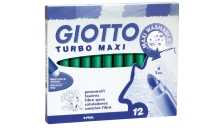 Pennarelli Turbo Giotto - Turbo Maxi punta larga - 1-3 mm - verde scuro - 456020 (conf.12)