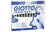Pennarelli Turbo Giotto - Turbo Maxi punta larga - 1-3 mm - grigio - 456025 (conf.12)