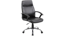 Richmond Poltrona direzionale con braccioli PU nero - E9308MK - D01536