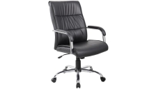 Los Angeles Poltrona presidenziale con braccioli PU nero - E9249HK - D01537