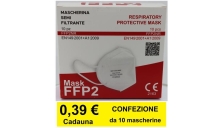 Mascherina FFP2 dispositivo DPI certificata CE 2163 conf. 10 pz - D03548