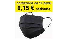 Mascherina chirurgica Tipo IIR monouso a 3 strati nero conf. 10 pz - D07240