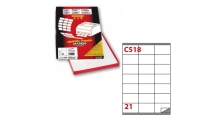 Etichetta adesiva c/518 bianca 100fg A4 70x40mm (21et/fg) markin - Z00718