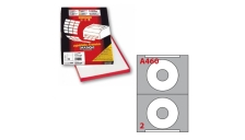 Etichetta adesiva a/460 bianca 100fg A4 x cd ø114,5mm foro 41mm (2et/fg) markin - Z00817