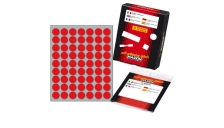 Etichetta adesiva rosso tonda ø14mm (10fogli x 63etichette) markin - Z01168