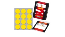 Etichetta adesiva giallo tonda ø34mm (10fogli x 12etichette) markin - Z01172