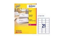 Etichetta adesiva l7160 bianca 100fg A4 63,5x38,1mm (21et/fg) avery - Z01717