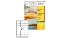 Poliestere adesivo j8560 trasparente 25fg A4 63,5x38,1mm (21et/fg) inkjet avery - Z01741
