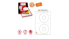 Etichetta adesiva a/461 bianca 100fg A4 x cd ø114,5mm foro 41(2et/fg) coprente - Z02368