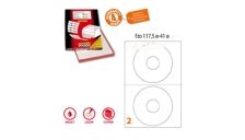 Etichetta adesiva a/462 bianca 100fg x cd ø117,5mm foro41 (2et/fg) coprente - Z02443