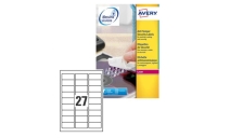 Poliestere adesivo l6114 bianco antiman. 20fg A4 63,5x29,6mm (27et/fg) laser - Z02453