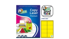Etichetta adesiva giallo fluo 70fg A4 99,1x67,7mm (8et/fg) tico - Z04898