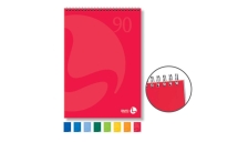 Blocco notes spiralato lato corto 150x210mm 90gr 50fg 5mm color bm - Z05047