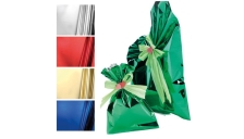 50 buste regalo in ppl metal lucido 16x25cm argento senza patella adesiva - Z05167