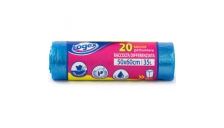 20 SACCHETTI IMMONDIZIA 50X60CM 35LT 9µ AZZURRO TRASP. LOGEX - Z05885
