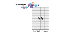Etichetta adesiva bianca 100fg A4 52,5x21,2mm (56et/fg) starline - Z09083