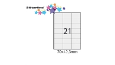 Etichetta adesiva bianca 100fg A4 70x42,3mm (21et/fg) starline - Z09087