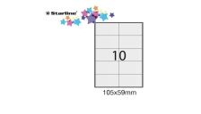 Etichetta adesiva bianca 100fg A4 105x59mm (10et/fg) starline - Z09092