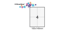Etichetta adesiva bianca 100fg A4 105x140mm (4et/fg) starline - Z09096
