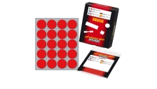 Etichetta adesiva rosso tonda ø27mm (10fogli x 20etichette) markin - Z09659