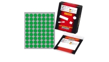 Etichetta adesiva verde tonda ø14mm (10fogli x 63etichette) markin - Z09665