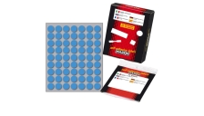 Etichetta adesiva blu tonda ø14mm (10fogli x 63etichette) markin - Z09666