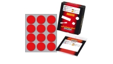 Etichetta adesiva rosso tonda ø34mm (10fogli x 12etichette) markin - Z09668