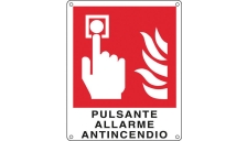 Cartello alluminio 12x14,5cm 'pulsante allarme antincendio'' - Z11341