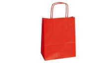 25 shoppers carta kraft 18x7x24cm twisted rosso - Z11374