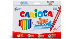 Scatola 24 pennarelli joy lavabili colori assortiti carioca - Z15196