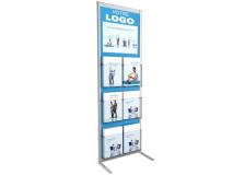 Espositore da terra Infodisplay Paperflow - 7 scomparti - 54x45x159 cm - K500035