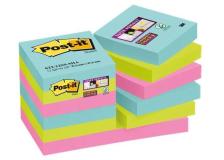 Foglietti Post-it&reg; Super Sticky Miami  - assortiti a tema Miami - 47,6x47,6 mm - 622-12SS-MIA (conf.12)