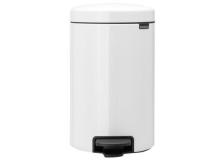 Pattumiere a pedale Brabantia - 12 litri - 24x32,5x40 cm - bianco - 111969