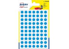 Etichette rotonde in bustina Avery - blu - diam. 8 mm - 70 - PSA08B (conf.6)