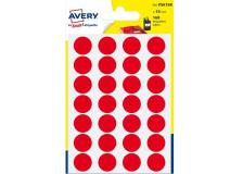 Etichette rotonde in bustina Avery - rosso - diam. 15 mm - 24 - PSA15R (conf.7)
