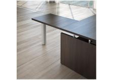 Linea direzionale GIANO WOOD - Allungo - weng&eacute; / alluminio - 90 cm - 60 cm - 72,5 cm - S5750GWEAL