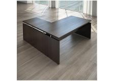 Scrivania con allungo integrato Linea direzionale GIANO WOOD - weng&eacute; - 180 cm - 180 cm - 72,5 cm