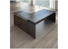 Scrivania con allungo integrato Linea direzionale GIANO WOOD - weng&eacute; - 200 cm - 180 cm - 72,5 cm